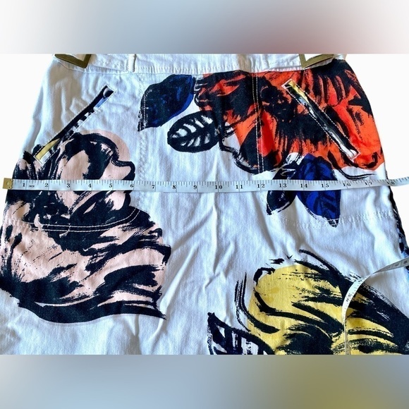 Anthropologie Maeve - White Denim Floral Belt Skirt - Picture 7 of 10